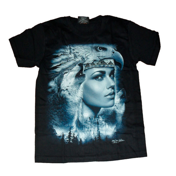 T-Shirt Indianerin mit Adlerhut