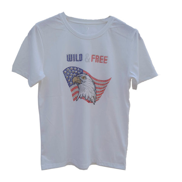 Strass T-Shirt Lady Wild&Free weiss