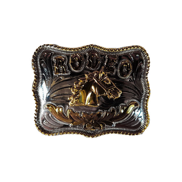 Buckle Rodeo Pferdekopf gold
