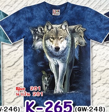 Kinder T-Shirt Wolf blau